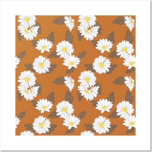 Daisy pattern, vintage color palette Posters and Art